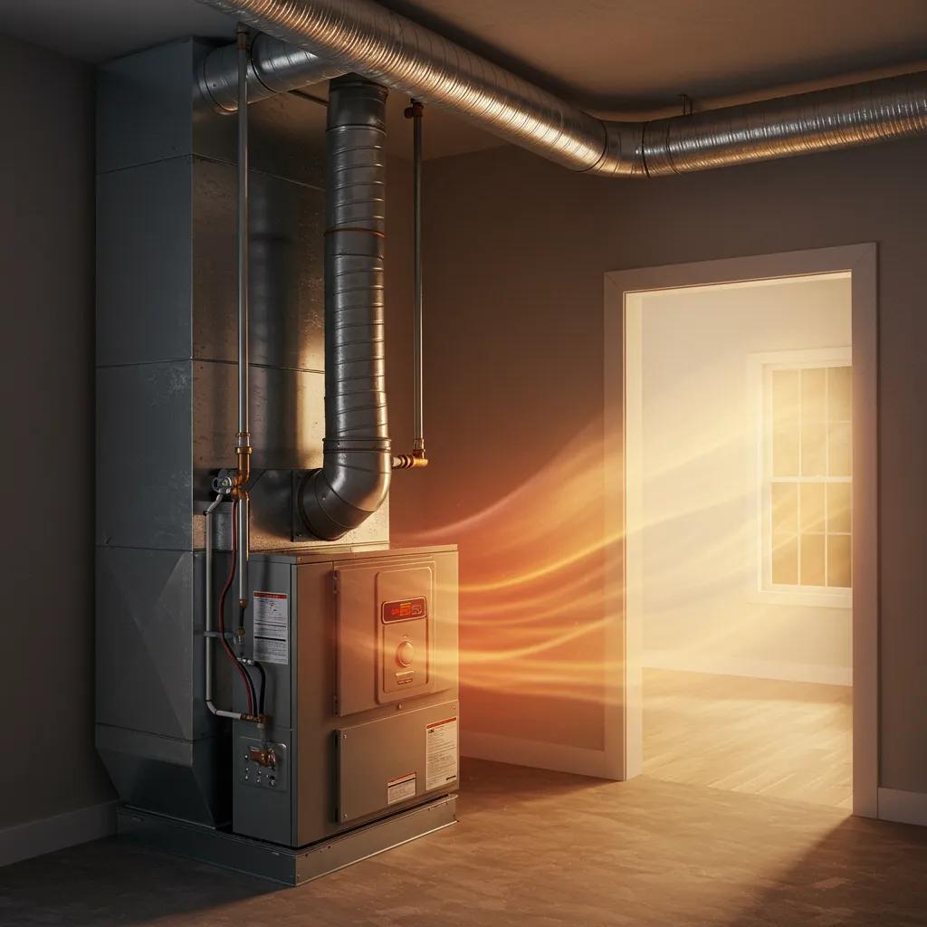 A furnace unit in a home setting, illustrating its operational benefits and heating process